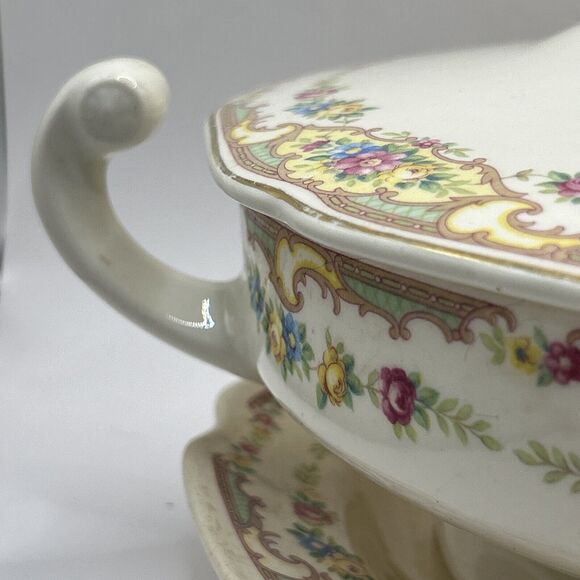 Antique 1930’s Mt Clemens MILDRED Casserole Covered Vegetable Dish And Plate - Picture 3 of 16